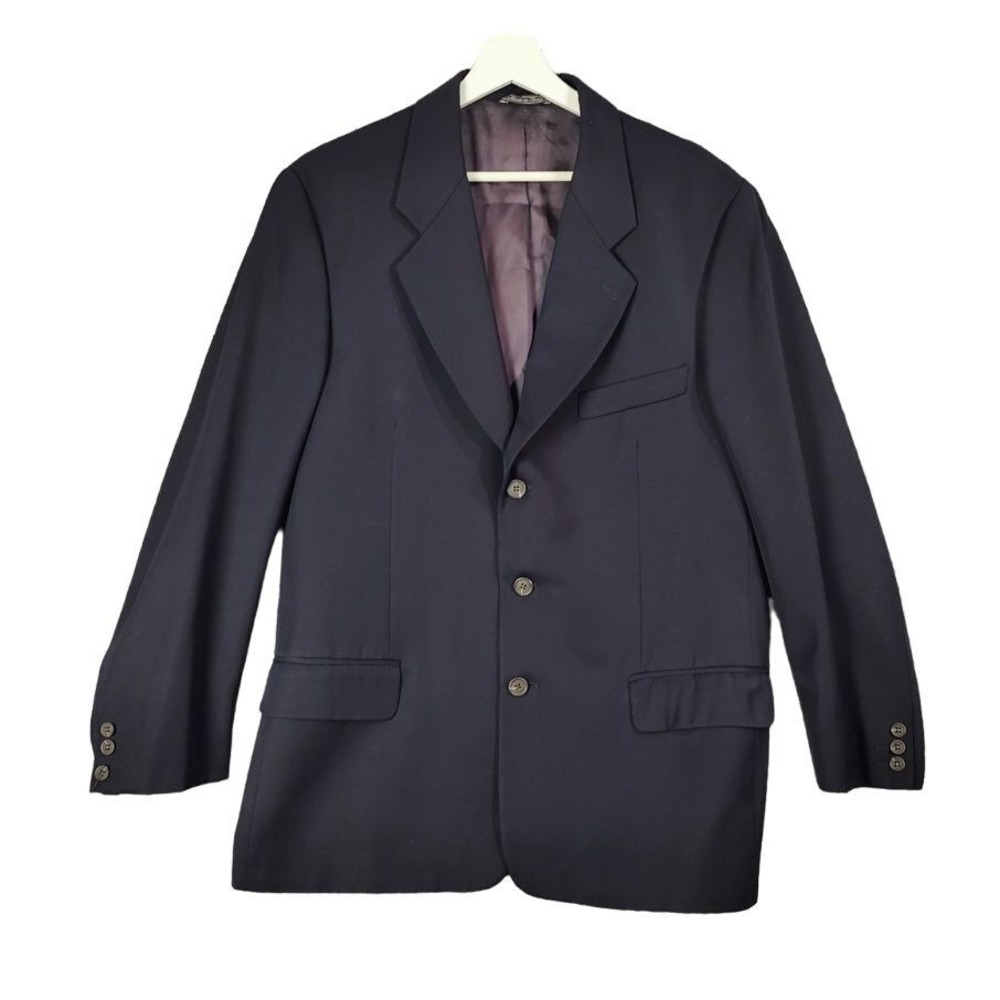 Banana Republic Men Old Money Corporate 100% Wool Blazer 42R Jacket Navy Italian